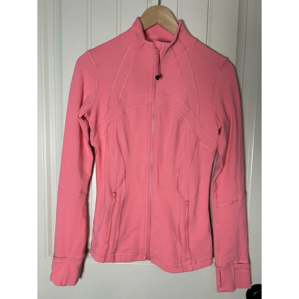Lululemon Women's Define Jacket Size 6 Coral Full Zip Track Athletic Yoga W4AWKS